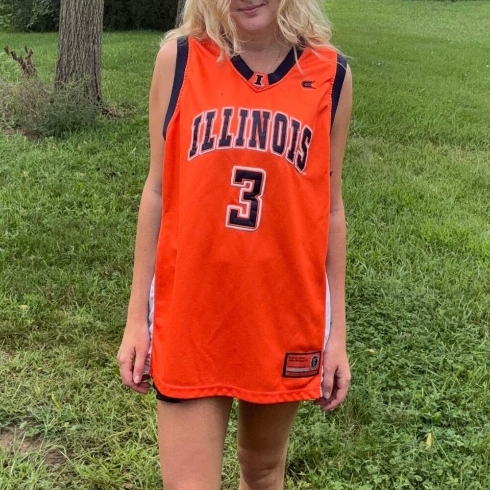 Vintage Y2K Colosseum University of Illinois Basketball Jersey Orange Mens Large
